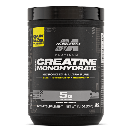 MuscleTech Platinum 100% Creatine Monohydrate Micronized Ultra Pure Powder — Unflavored